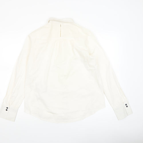 Gerry Weber Women’s Ivory Cotton Stretch Button-Up Shirt Size 12
