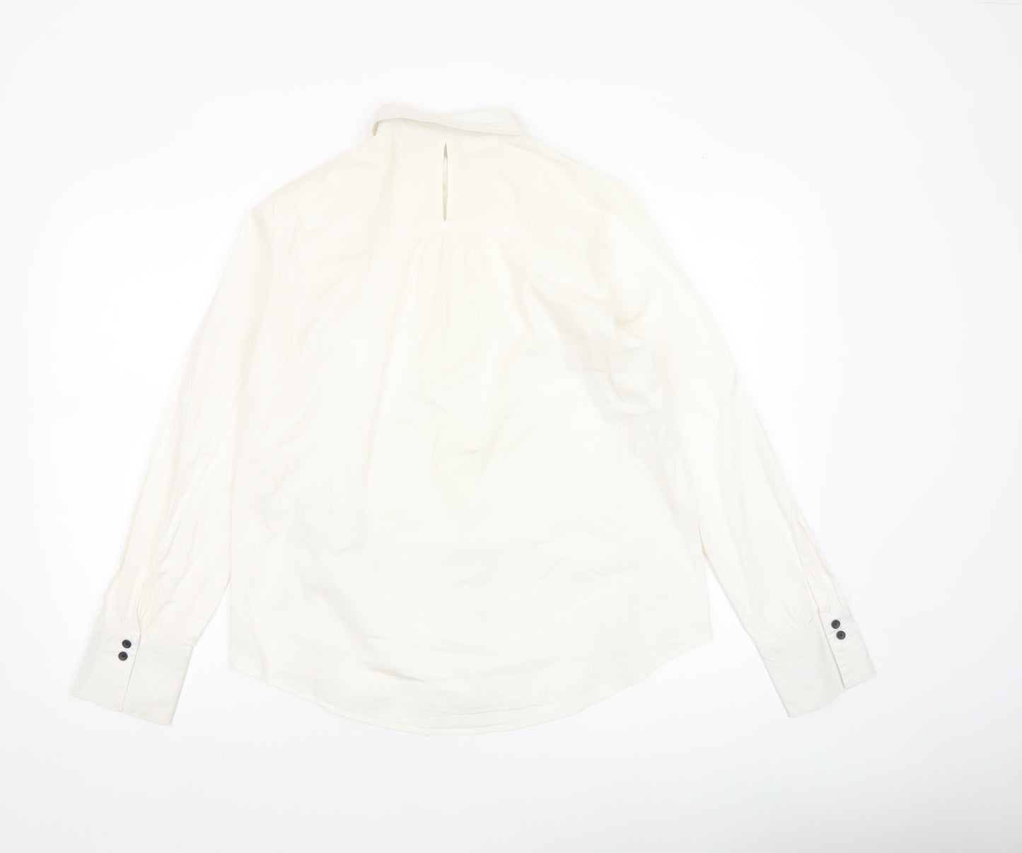 Gerry Weber Women’s Ivory Cotton Stretch Button-Up Shirt Size 12