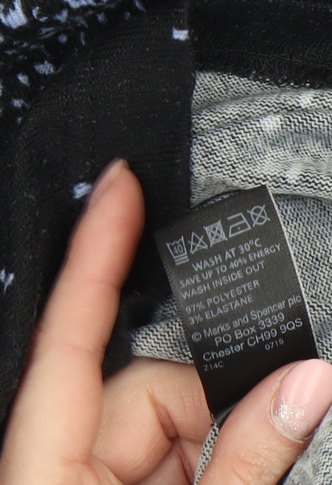 Marks and Spencer Women’s Black Shift Dress Size 8 Long Sleeve Jersey