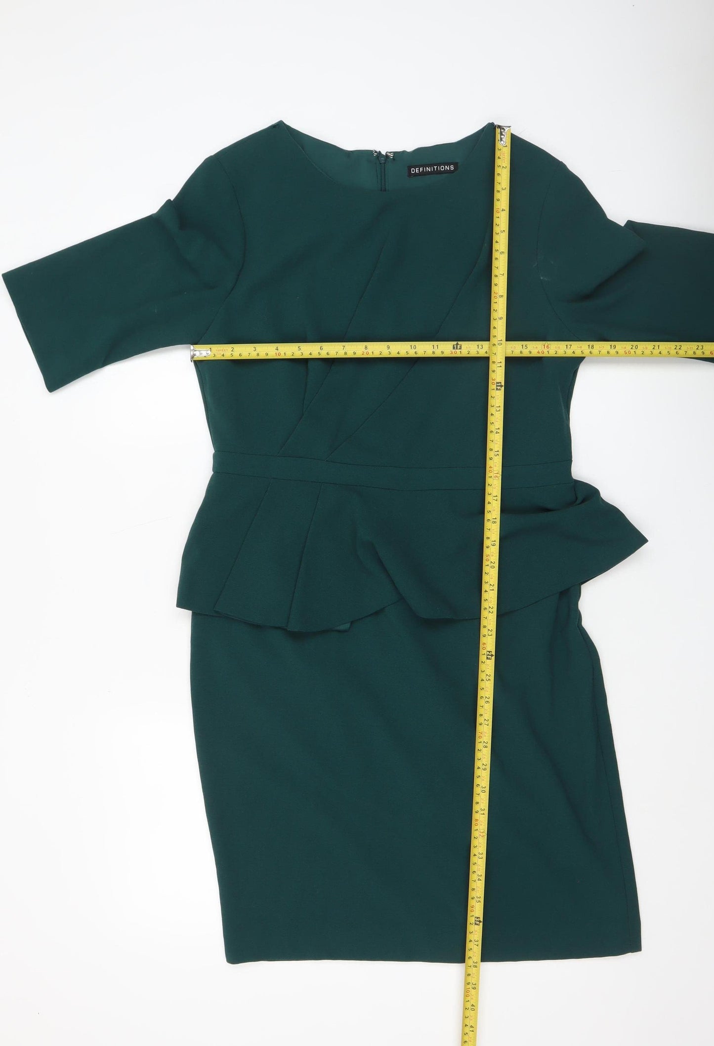 Definitions Women’s Green Peplum Knee Length Work Dress UK 14