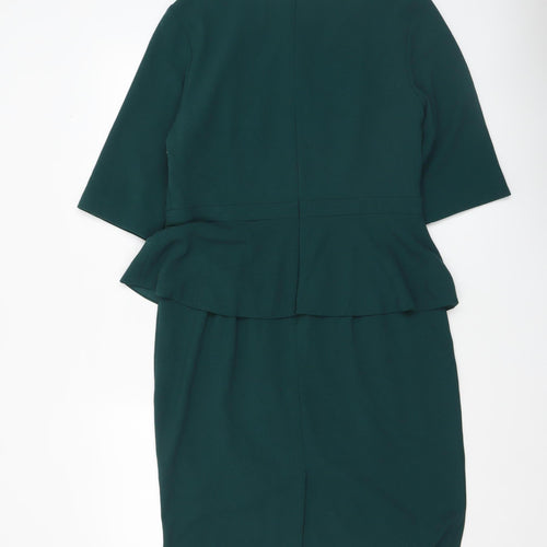 Definitions Women’s Green Peplum Knee Length Work Dress UK 14