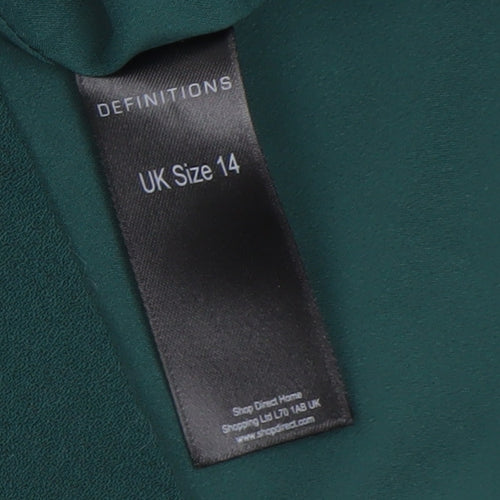 Definitions Women’s Green Peplum Knee Length Work Dress UK 14