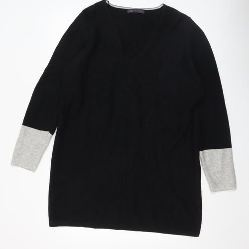 Marks and Spencer Women’s Black V-Neck Tunic Jumper Size 16