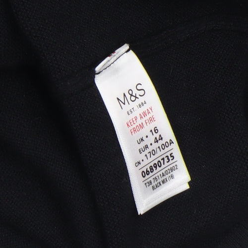 Marks and Spencer Women’s Black V-Neck Tunic Jumper Size 16
