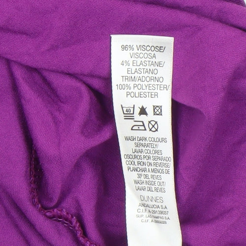 Dunnes Women’s Purple Short Sleeve Ruffle Blouse Size 14