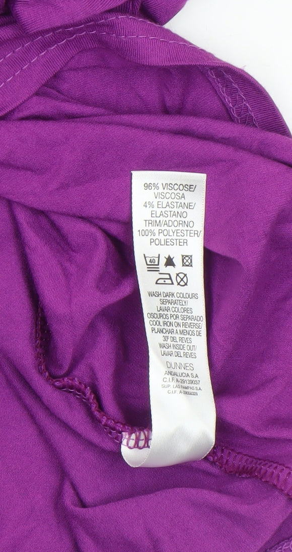 Dunnes Women’s Purple Short Sleeve Ruffle Blouse Size 14