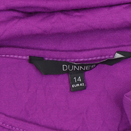 Dunnes Women’s Purple Short Sleeve Ruffle Blouse Size 14