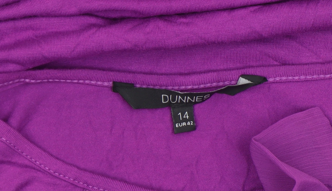 Dunnes Women’s Purple Short Sleeve Ruffle Blouse Size 14