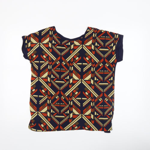 Mystify Women's Multicoloured Geometric Short Sleeve T-Shirt Size S