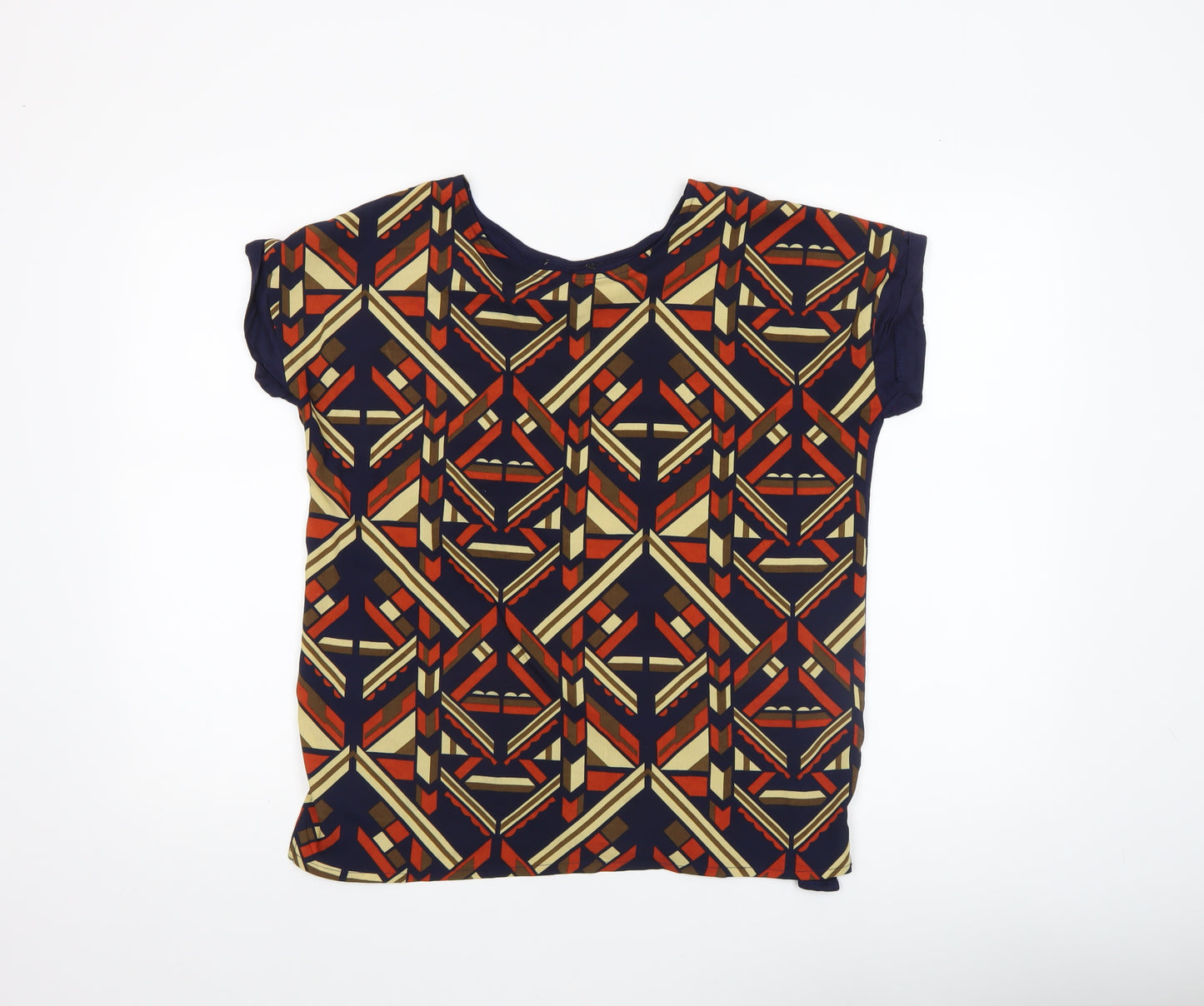 Mystify Women's Multicoloured Geometric Short Sleeve T-Shirt Size S