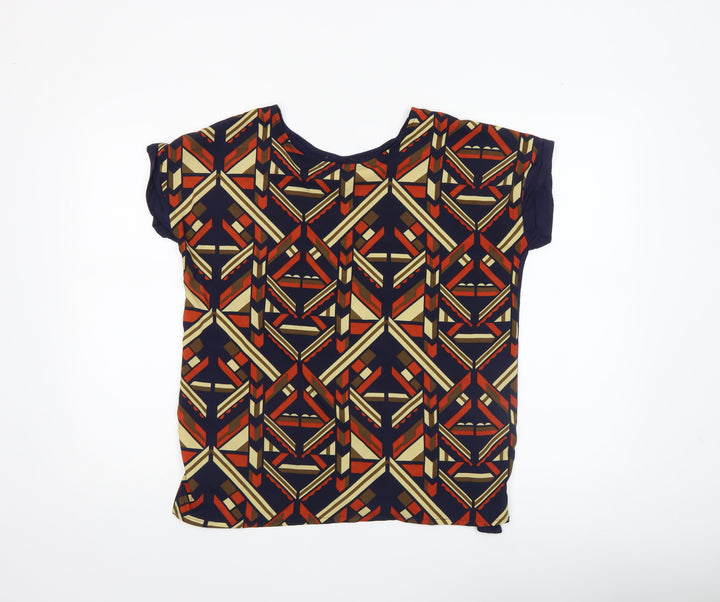 Mystify Women's Multicoloured Geometric Short Sleeve T-Shirt Size S