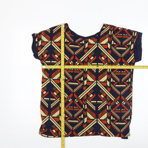 Mystify Women's Multicoloured Geometric Short Sleeve T-Shirt Size S