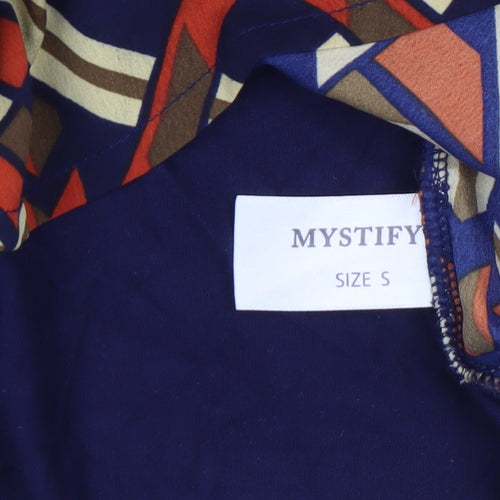 Mystify Women's Multicoloured Geometric Short Sleeve T-Shirt Size S