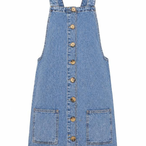 Denim Co Women's Blue Denim Pinafore Dress UK 6 Sleeveless Button Front