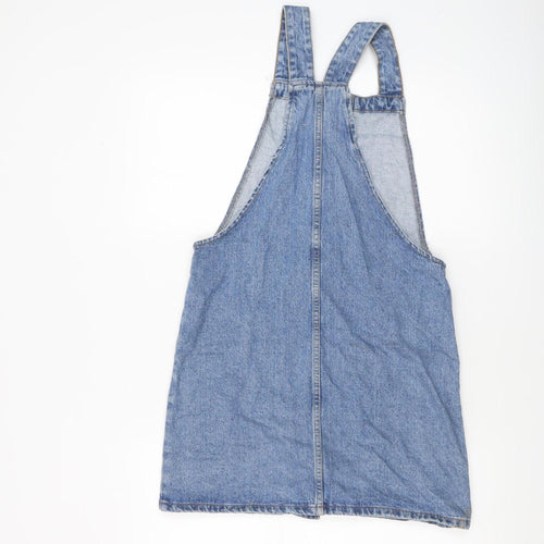 Denim Co Women's Blue Denim Pinafore Dress UK 6 Sleeveless Button Front