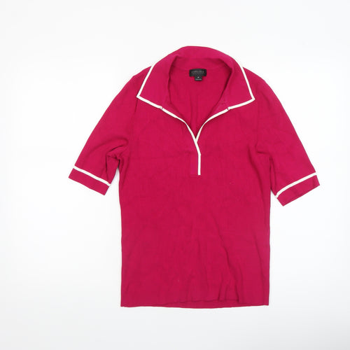 Carlisle Collection Women's Pink Collared Polo Top Size M
