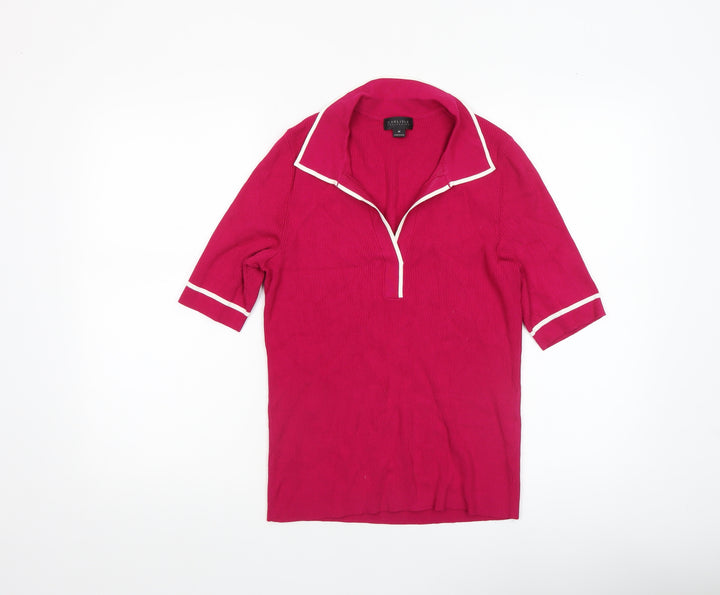 Carlisle Collection Women's Pink Collared Polo Top Size M