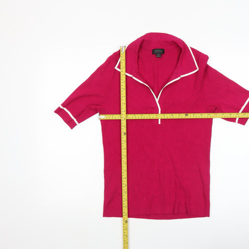 Carlisle Collection Women's Pink Collared Polo Top Size M