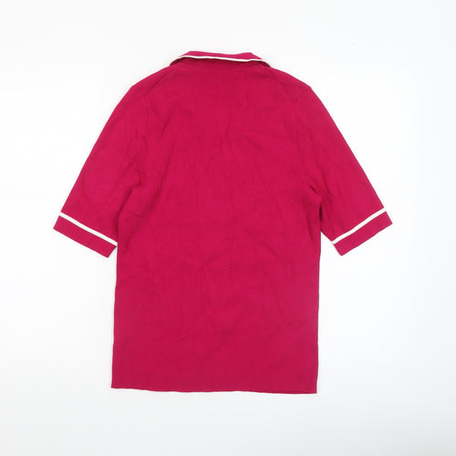 Carlisle Collection Women's Pink Collared Polo Top Size M