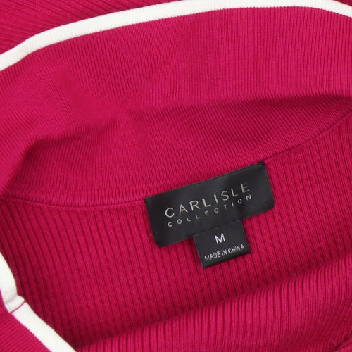 Carlisle Collection Women's Pink Collared Polo Top Size M