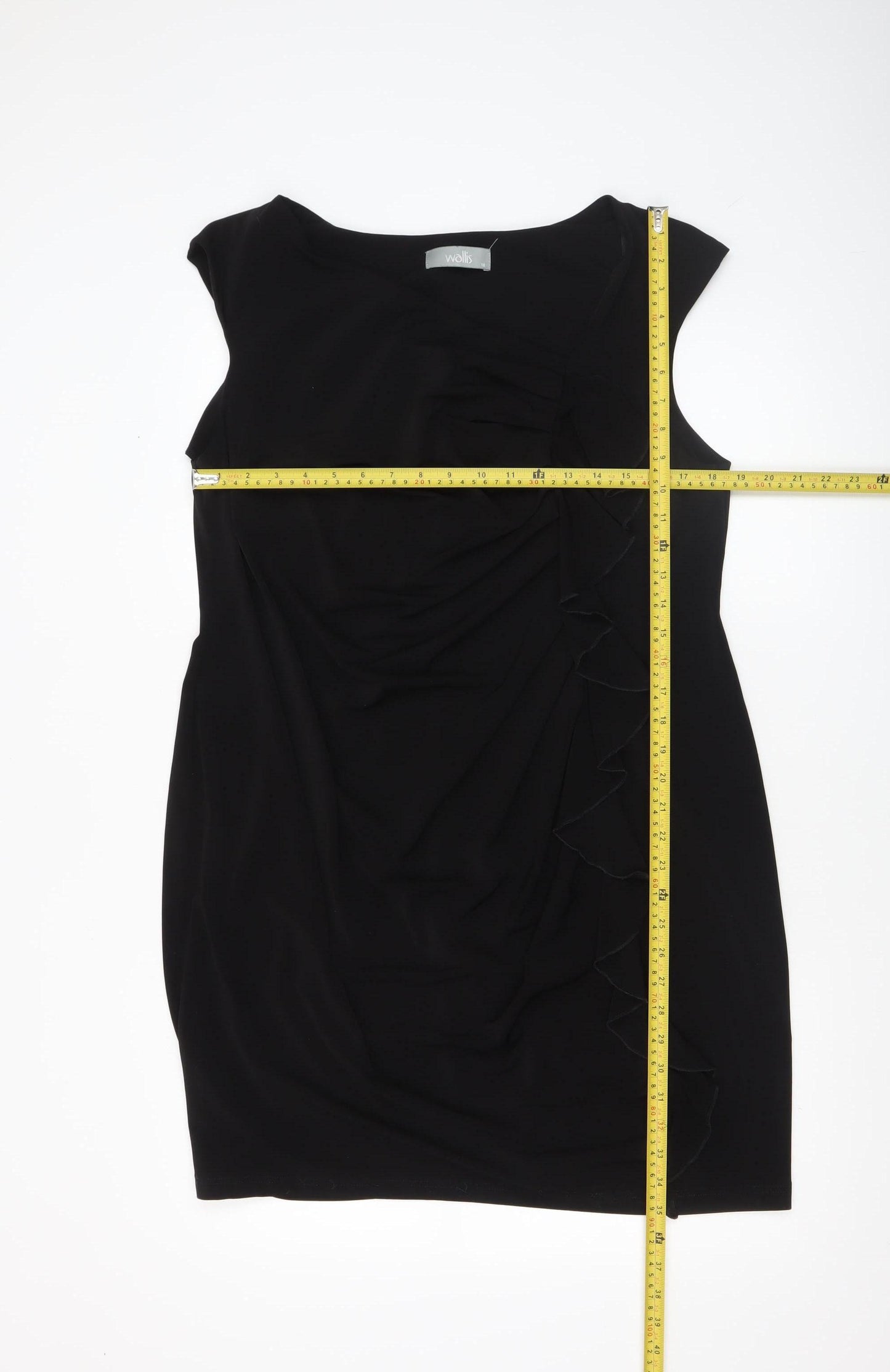 Wallis Women Black Size 18 Sleeveless Bodycon Knee Length Dress
