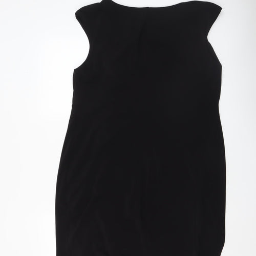 Wallis Women Black Size 18 Sleeveless Bodycon Knee Length Dress