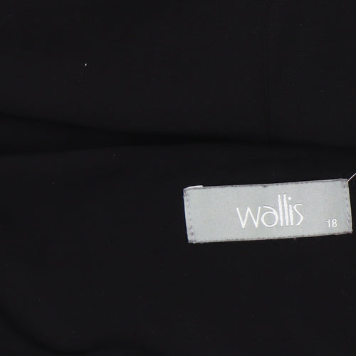 Wallis Women Black Size 18 Sleeveless Bodycon Knee Length Dress