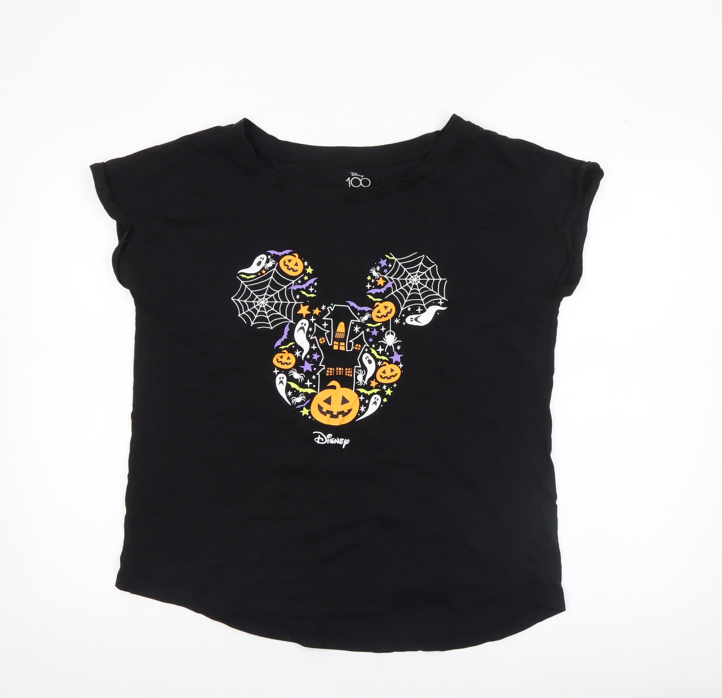 Disney Women’s Black Halloween Mickey T-Shirt Size 14