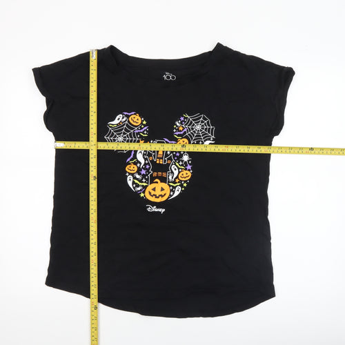 Disney Women’s Black Halloween Mickey T-Shirt Size 14