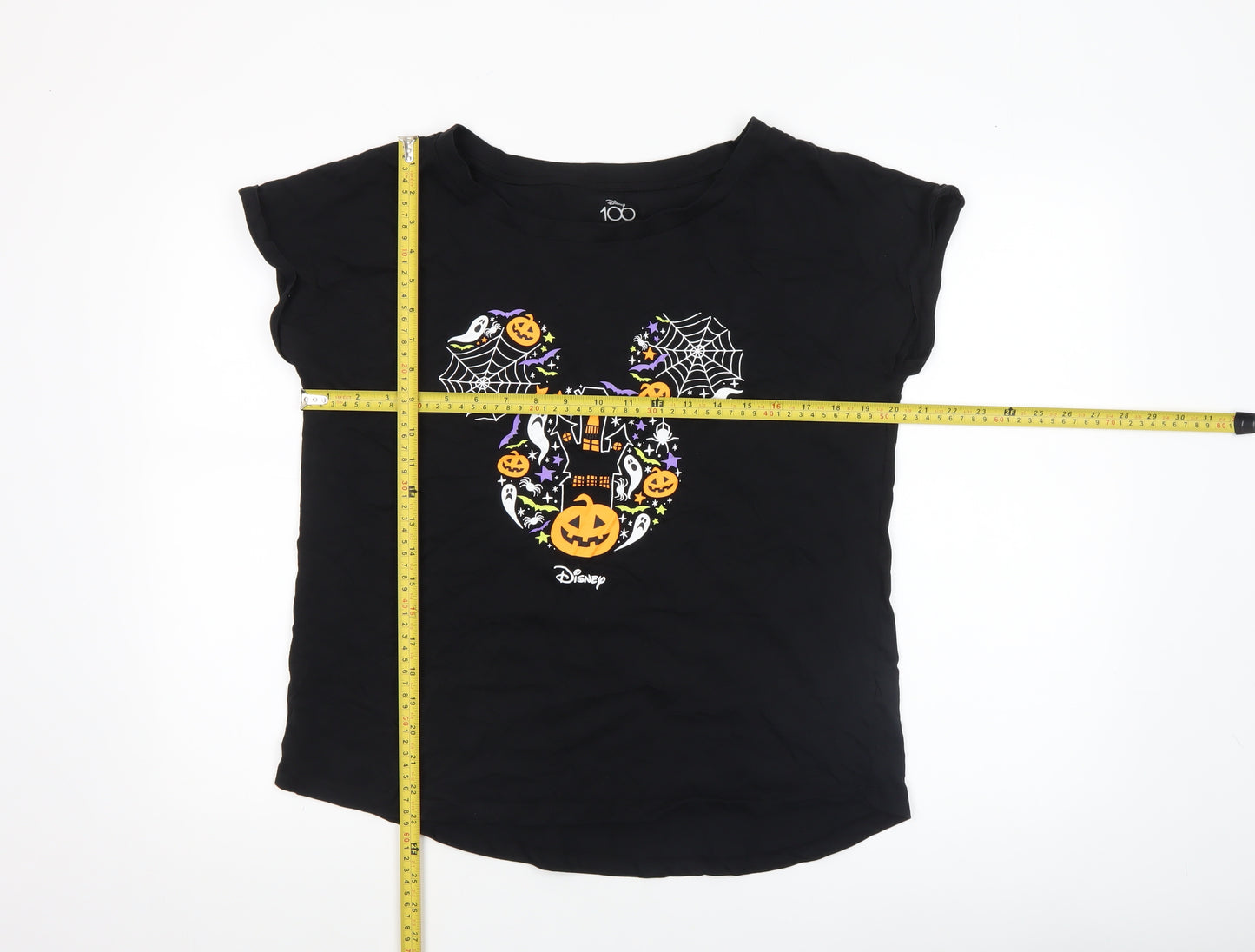 Disney Women’s Black Halloween Mickey T-Shirt Size 14