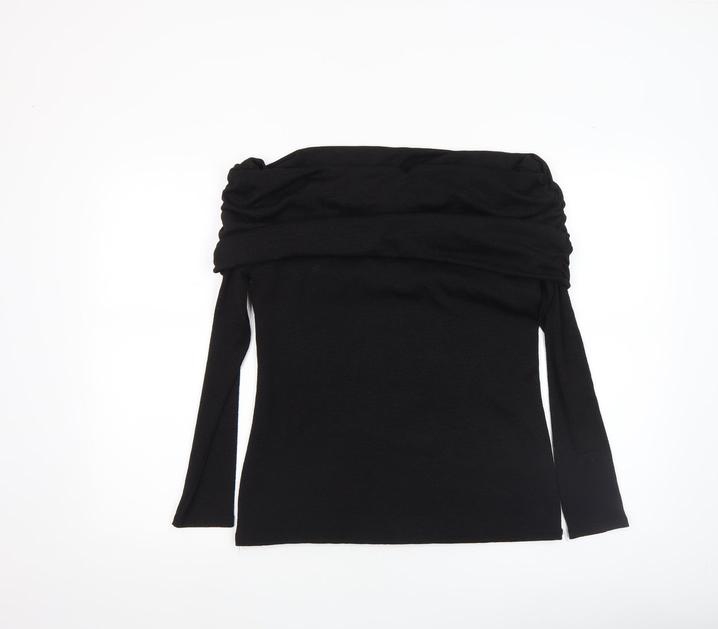 River Island Womens Black Off Shoulder Long Sleeve Blouse Size 14