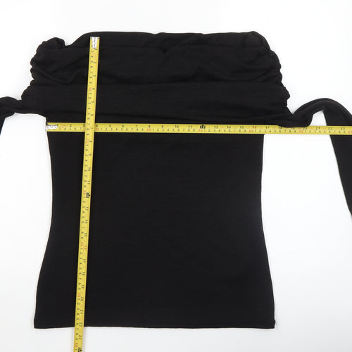 River Island Womens Black Off Shoulder Long Sleeve Blouse Size 14