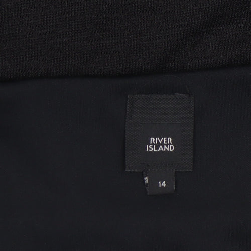 River Island Womens Black Off Shoulder Long Sleeve Blouse Size 14