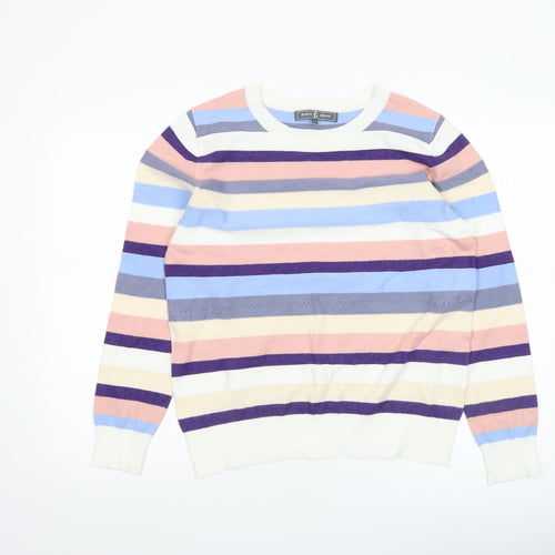 Jessica Graaf Womens Multicoloured Striped Crew Neck Jumper Medium