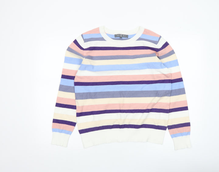 Jessica Graaf Womens Multicoloured Striped Crew Neck Jumper Medium