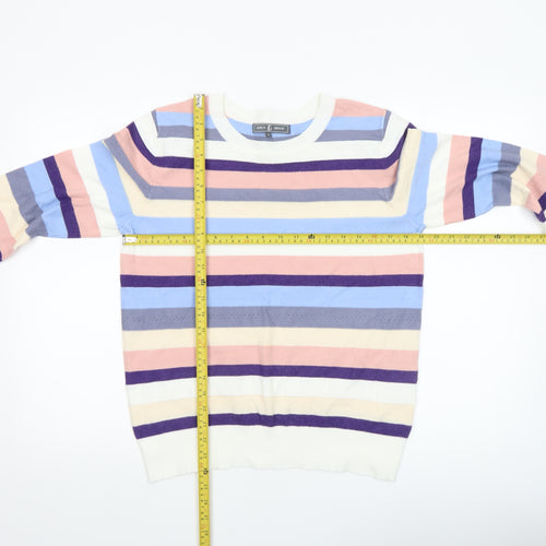 Jessica Graaf Womens Multicoloured Striped Crew Neck Jumper Medium