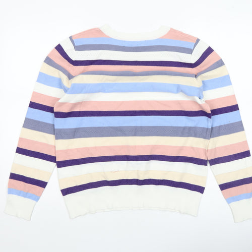 Jessica Graaf Womens Multicoloured Striped Crew Neck Jumper Medium