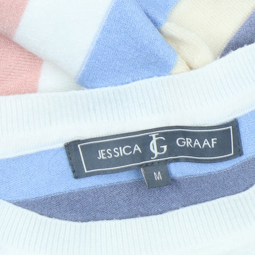 Jessica Graaf Womens Multicoloured Striped Crew Neck Jumper Medium