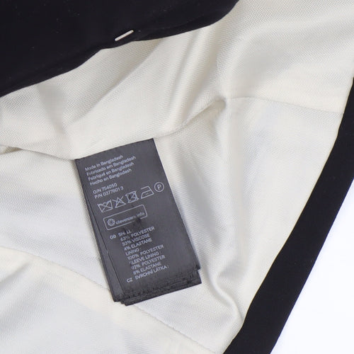 H&M Women Black Blazer Jacket UK 6 - Lined Tailored Stretch Fit