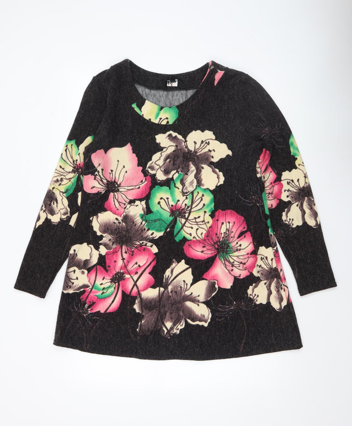 Kira Womens Multicoloured Floral Pullover Jumper Size M