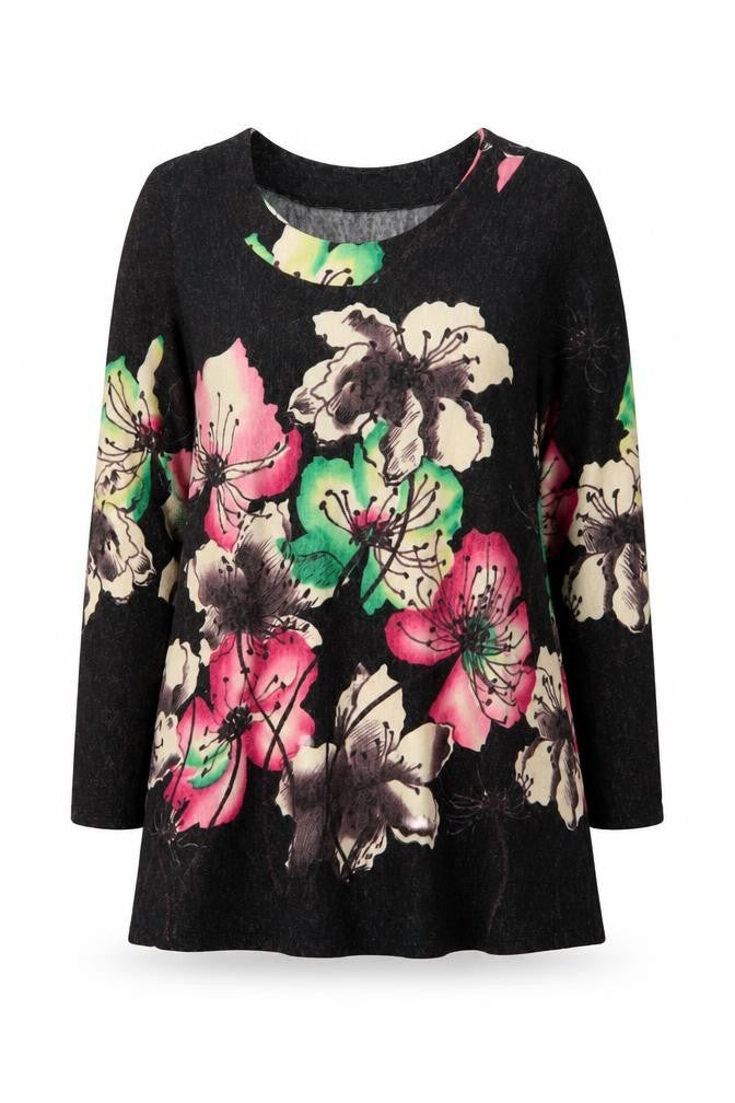 Front view of Kira women’s multicoloured floral jumper, size M