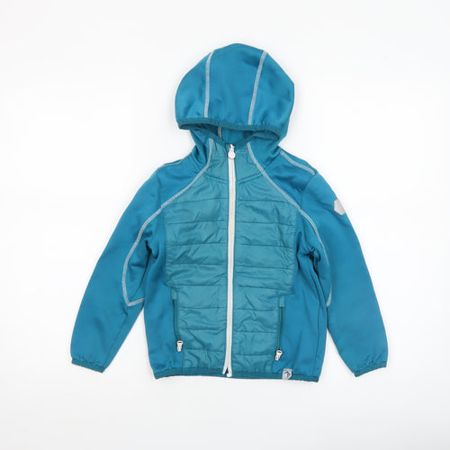 Regatta Boys Blue Full Zip Hooded Hoodie 5-6 Years Softshell Jacket
