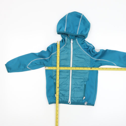 Regatta Boys Blue Full Zip Hooded Hoodie 5-6 Years Softshell Jacket