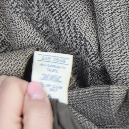 Amari Women Taupe Checked Double-Breasted Blazer Size 20