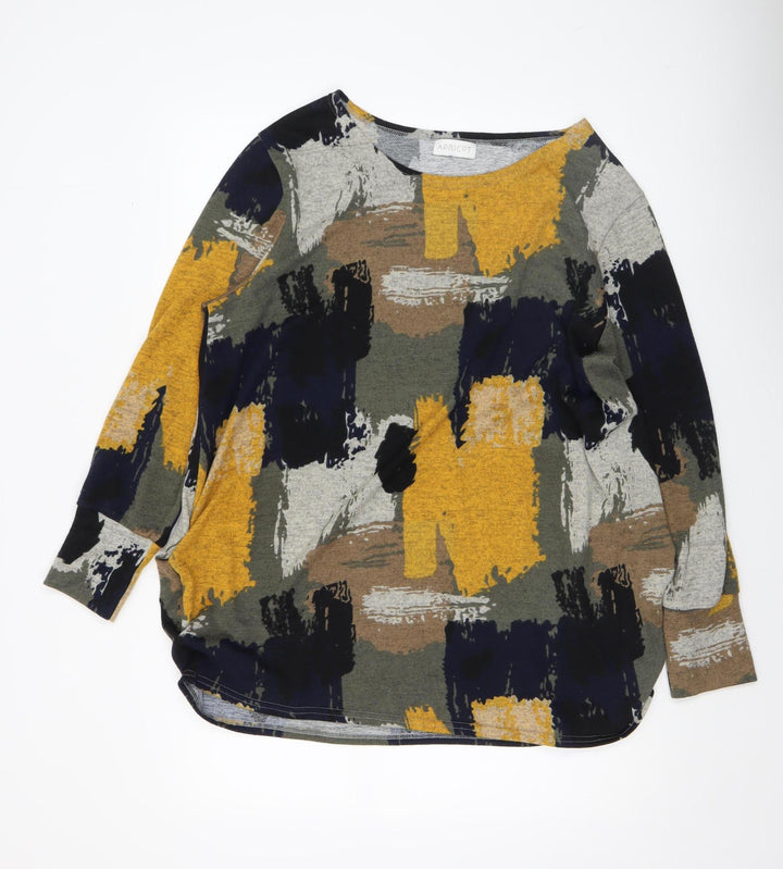 Apricot Womens Multicoloured Abstract Pullover Jumper Size 14