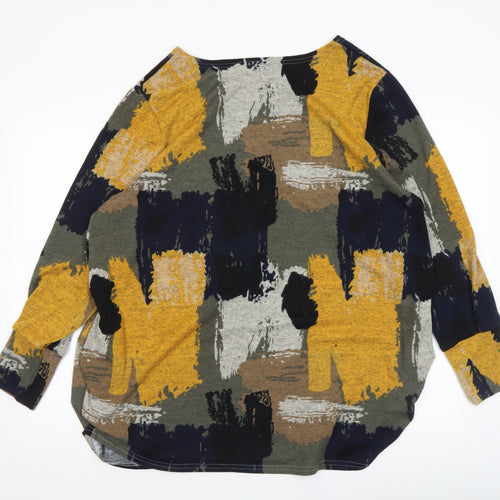 Apricot Womens Multicoloured Abstract Pullover Jumper Size 14