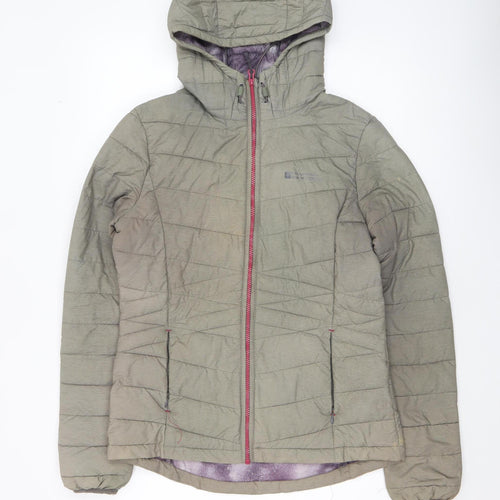 Mountain Warehouse Womens Green Hooded Puffer Jacket Size 10