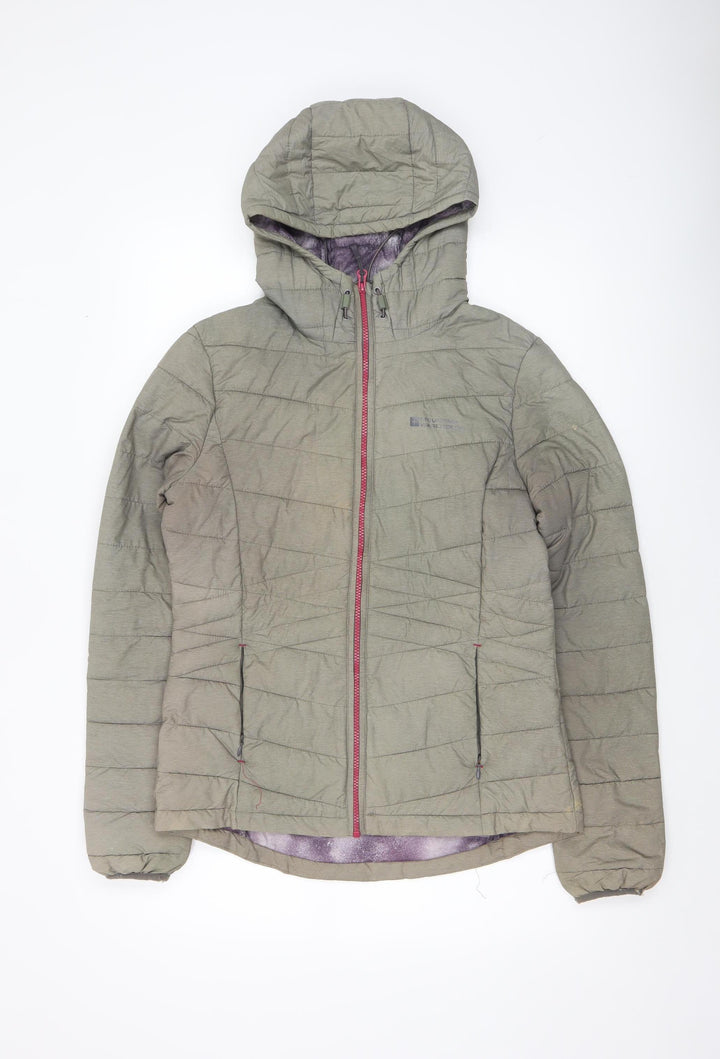 Mountain Warehouse Womens Green Hooded Puffer Jacket Size 10