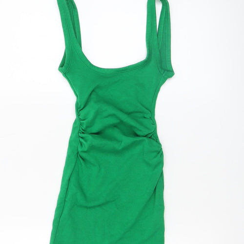 Zara Women Green Bodycon Sleeveless Short Dress Size S