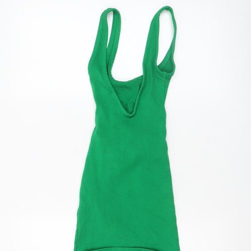Zara Women Green Bodycon Sleeveless Short Dress Size S